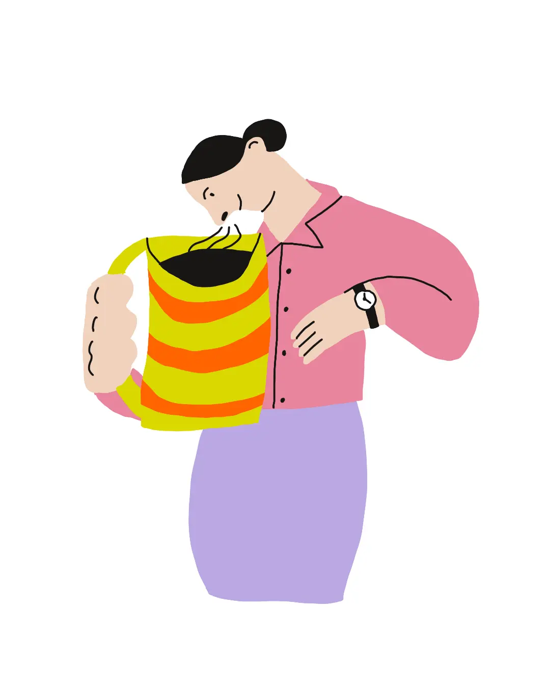 Sipping coffee